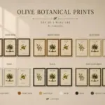 Olive Botanical Prints – Set of 3 Wall Art