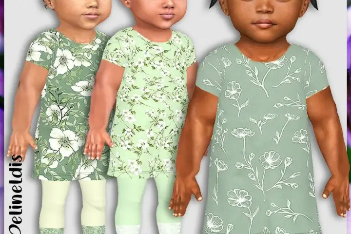 Infants Girls Sage Green Tunic Dresses
