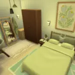 Dark Wood & Green Bedroom