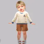Garfiel - Infant - Soft sailor knit top and shorts set