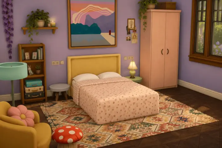 Cozy Floral Double Bed