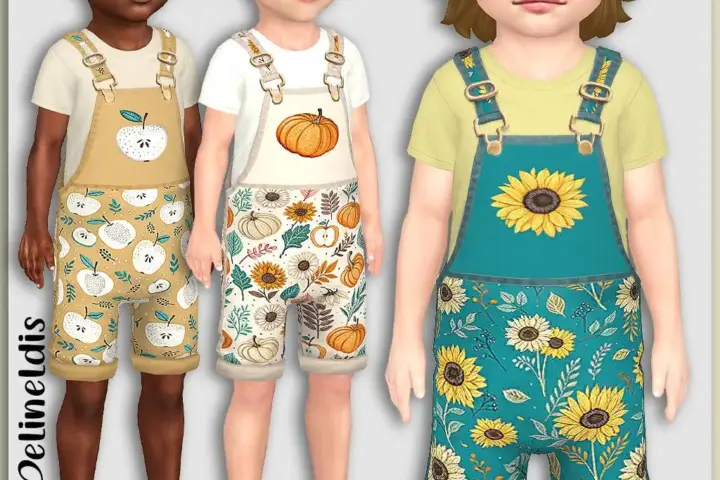 Toddler Fall Pumpkin Short Overalls