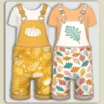 Toddler Fall Pumpkin Short Overalls