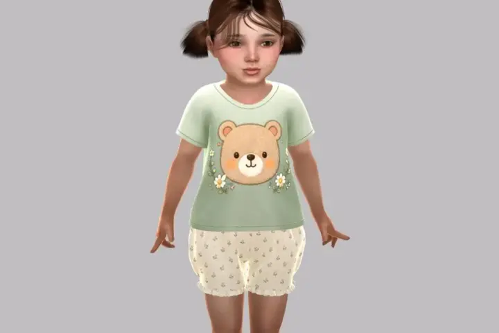 Toddler - Cotton pajama set with bunny and bear prints