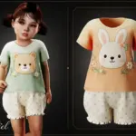 Toddler - Cotton pajama set with bunny and bear prints