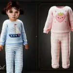Toddler - Cotton pajama set with printed top and pants