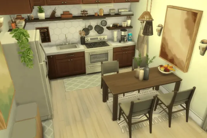 Dark Wood & Green Kitchen