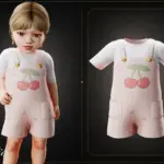 Infant - Soft cherry shortalls set with layered tee