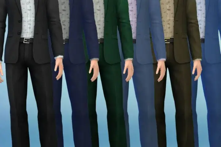 Male Suits with Patterned Shirt Set