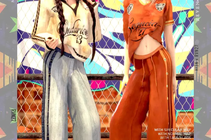 Oversized Relax Fit Athletic Pants