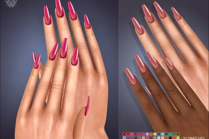 Long Ballerina Shiny Nails