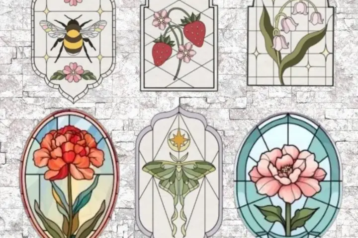 Stained Glass Window Sticker 6 Pack No.5