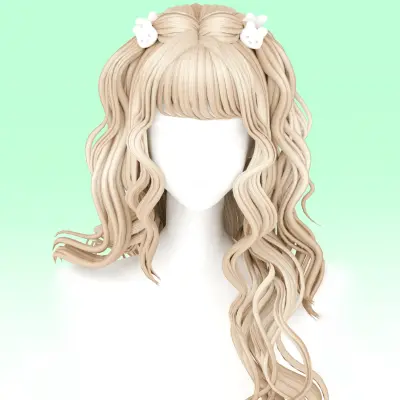 【 SUSHI77 】 S346 Claw Clamp Ripple Double Ponytail