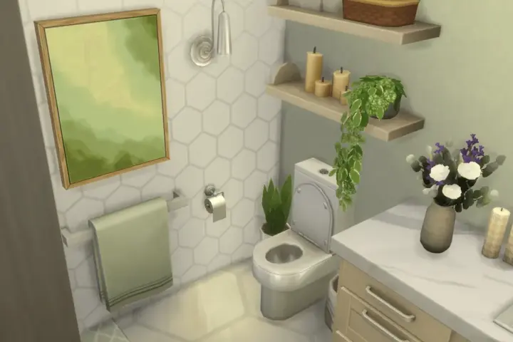 Light Wood & Green Bathroom