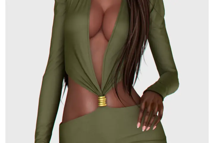 Kiki Deep V-Cut Dress
