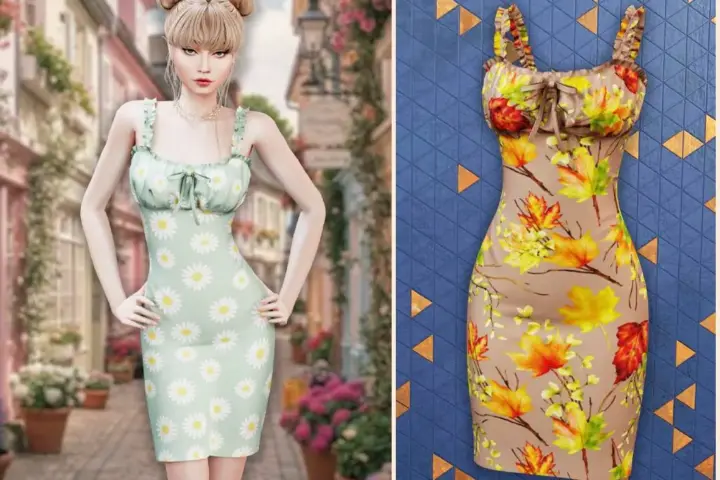 Ruffle strap floral bodycon dress