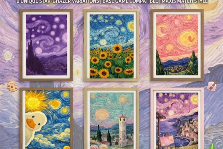 Aesthetic Starry Night Art Set