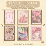 Pink Blossom Canvas Set