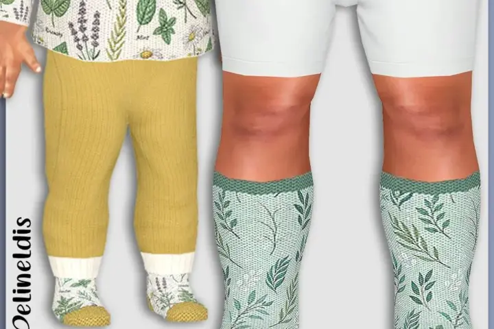 Infants Herbal Flowers Wool Socks