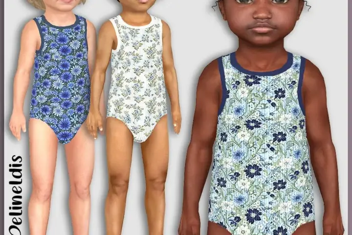 Toddler Blue Garden Bodysuits