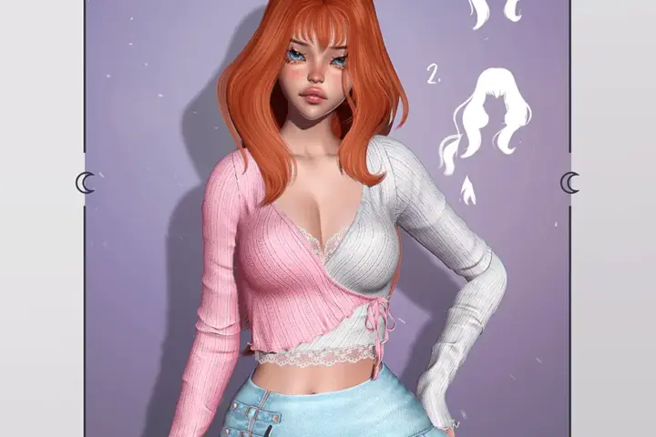 Usagi - Bloom Hairstyle - PACK (2Hairs + bangs accessory)