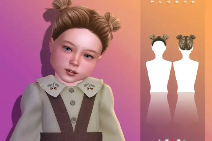Прическа - Plushy pigtail buns for toddler