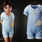 Toddler - Cozy gingham-trim romper with playful pocket friend detail