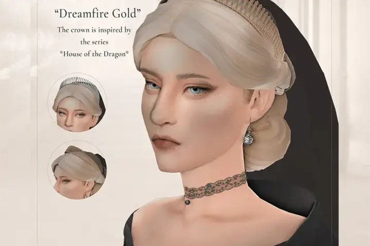 Medieval CC Crown "Dreamfire Gold" | Historical Head Accessory