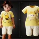 Toddler - Sunny bee shorts set with sweet daisy charm