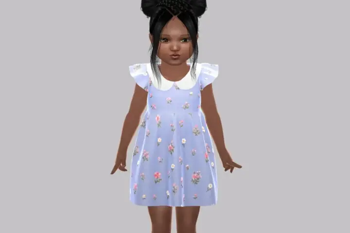 Toddler - Floral Peter Pan dress with soft vintage charm