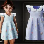 Toddler - Floral Peter Pan dress with soft vintage charm