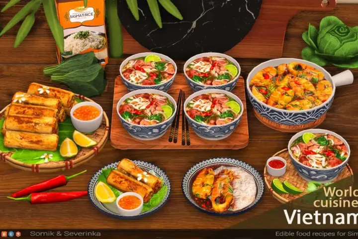 Pho Bo, Nem Ran and Ca Kho To - "Vietnam cuisine"