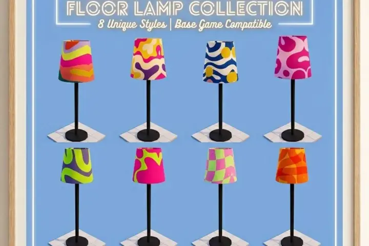 Neon Pop Patterned Floor Lamp Collection
