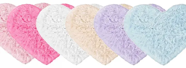 Large&Medium Fluffy Heart Shaped Rugs