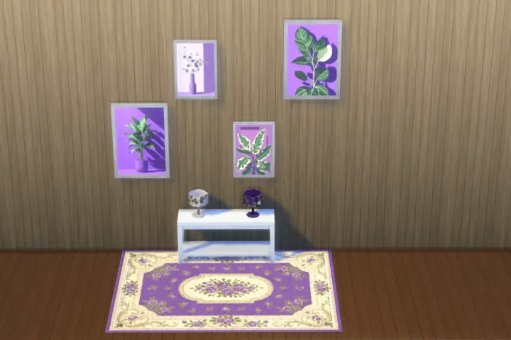 Vibrant botanical pictures, flower rugs and flower lamps collection