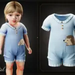 Infant - Soft gingham-trim romper with cute pocket print details