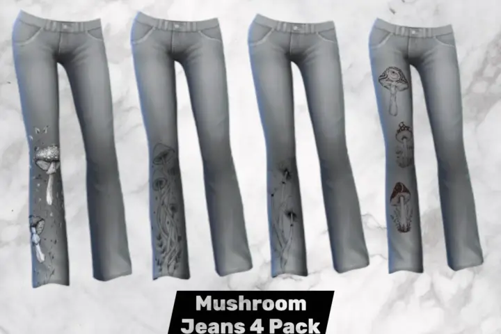 Forest Floor Denim – 4‑Piece Mushroom Collection