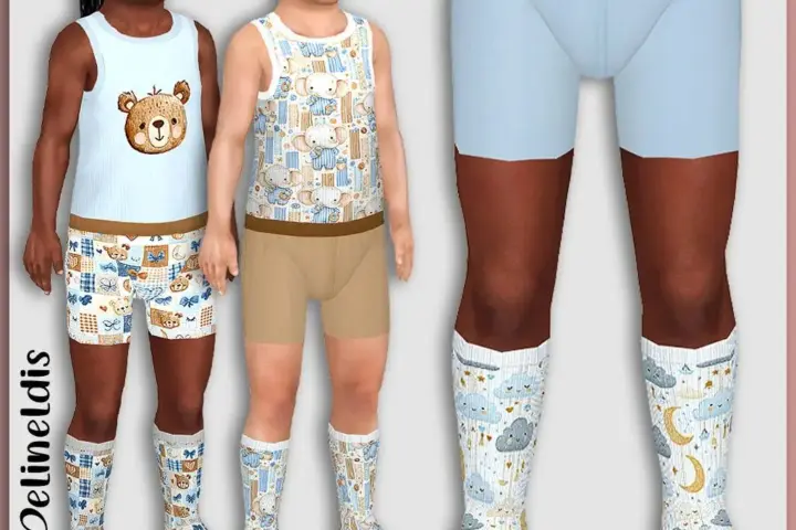 Toddler Blue and Beige Socks