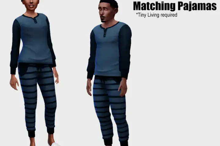 Matching Striped Pajamas - [Tiny Living required]