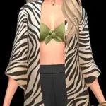 Kimono Jacket + Tie Front Bandeau Top - Safari Collection