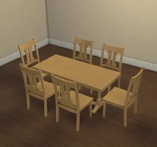 Dining table and chair