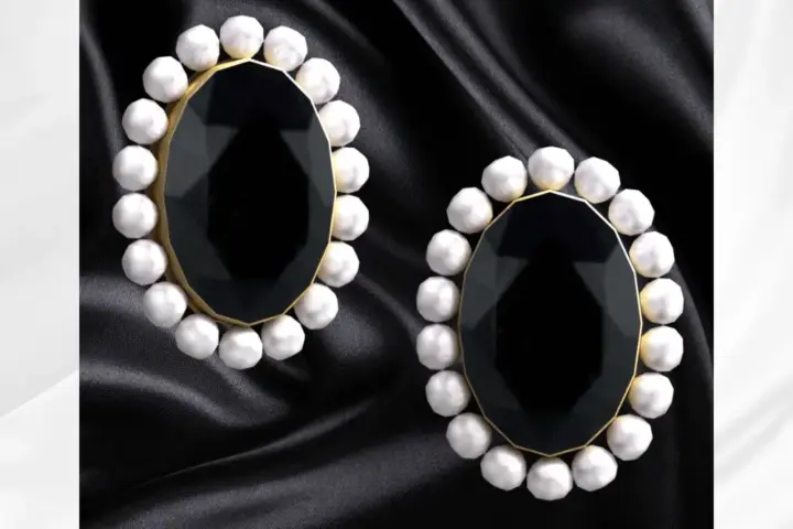 Midnight Pearl Statement Earrings