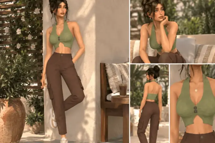 Sienna Halter Top & Cargo Pants