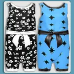 Infants Blue and Noir Playsuits