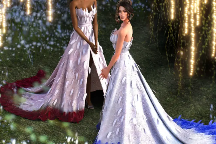 Платье - Cinta Laura's Feathers Long Train Gown