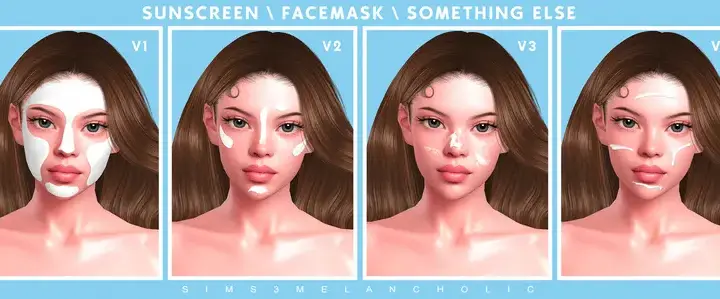 Sunscreen Facial mask Cream V1-V4