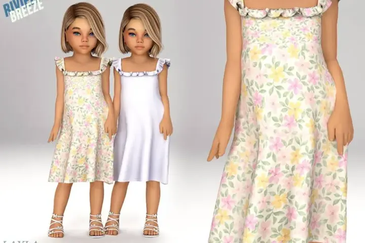 Layla - Toddler A-line ruffled sundress (riviera breeze set)