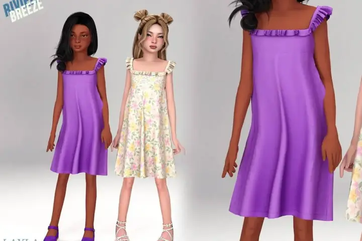 Layla - Child A-line ruffled sundress (riviera breeze set)