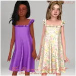 Layla - Child A-line ruffled sundress (riviera breeze set)