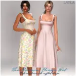 Layla - Midi sundress with ruffled straps (riviera breeze set)